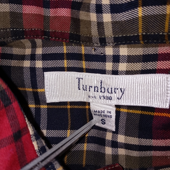 🆕Turnbury | Tartan Plaid Button Down Shirt Mens Size Small - Picture 3 of 14